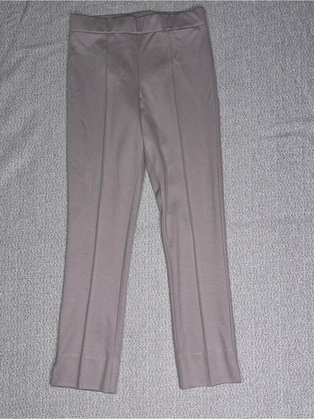 Kal Reiman tan taupe pull on pintuck detail ponte stretch pants size XS